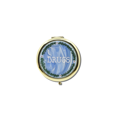 Cross Stitch Drugs Handbag Hero Pill Compact