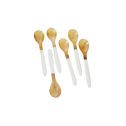 Sorbet Spoons in White / Tan