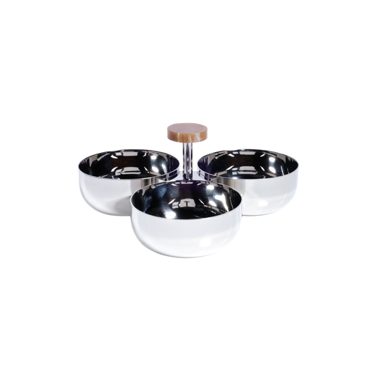 Spiga Condiment Set - Nickel with Amber Accent