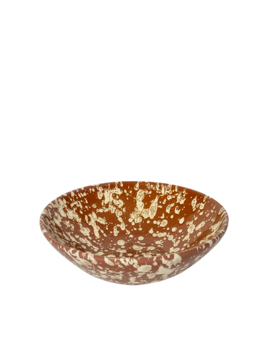 Splatter Bowl Large Terracotta and Cream