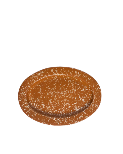 Splatter Serving Platter in Terracotta and Cream