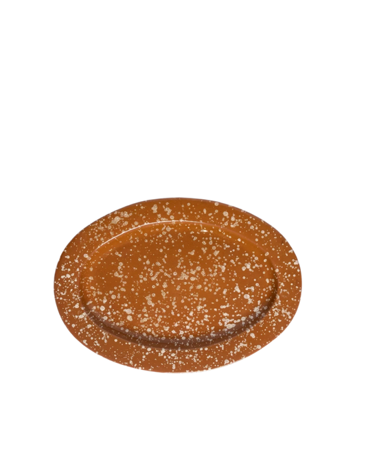 Splatter Serving Platter in Terracotta and Cream
