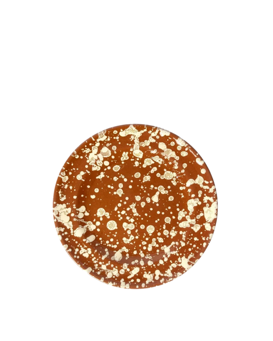 Splatter Side Plate in Terracotta and Cream