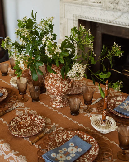 Splatter Side Plate in Terracotta and Cream