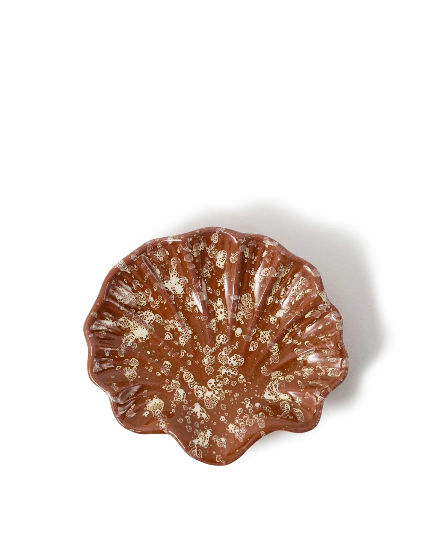 Splatter Coquillage Dish in Terracotta and Cream