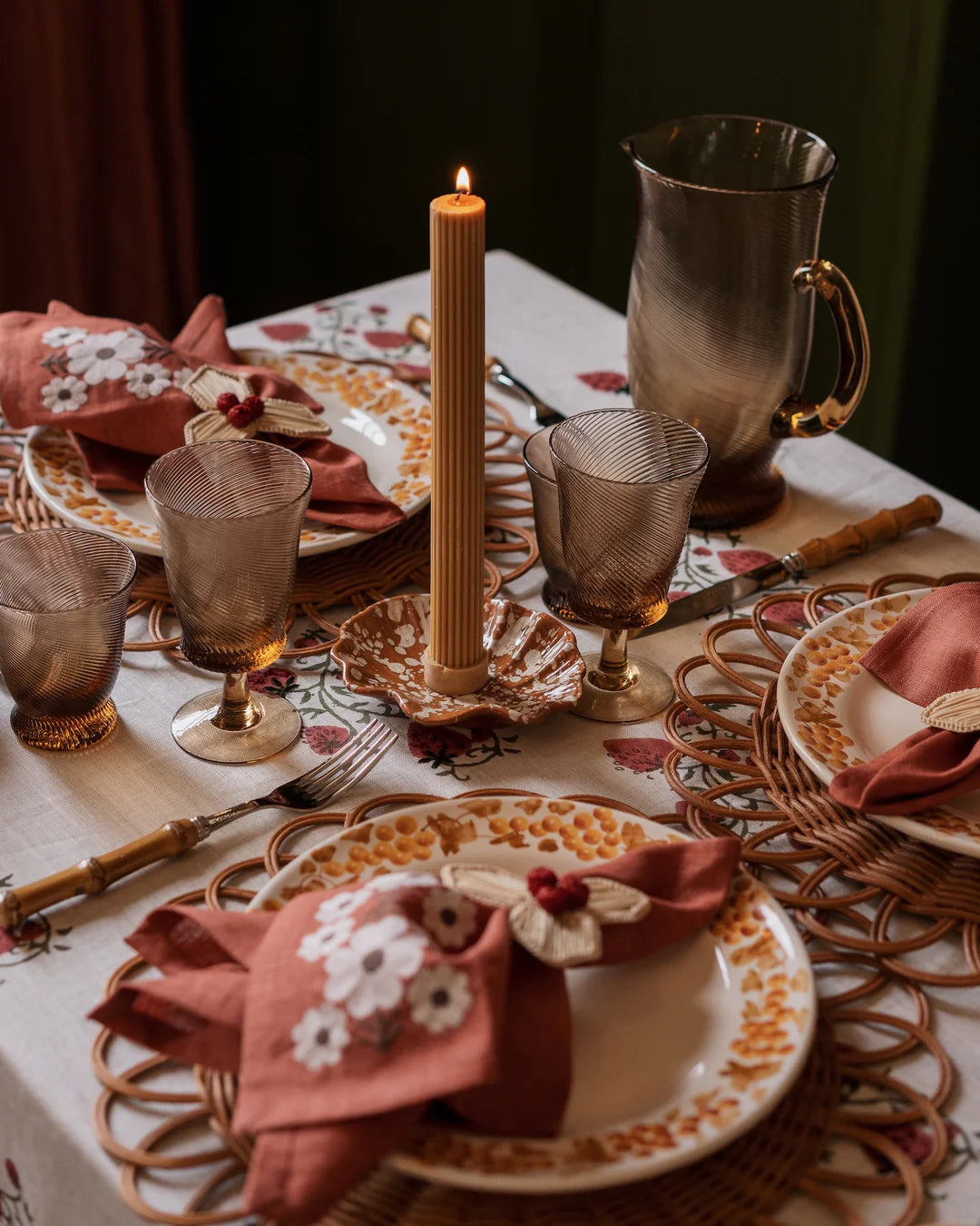 Splatter Coquillage Dish in Terracotta and Cream