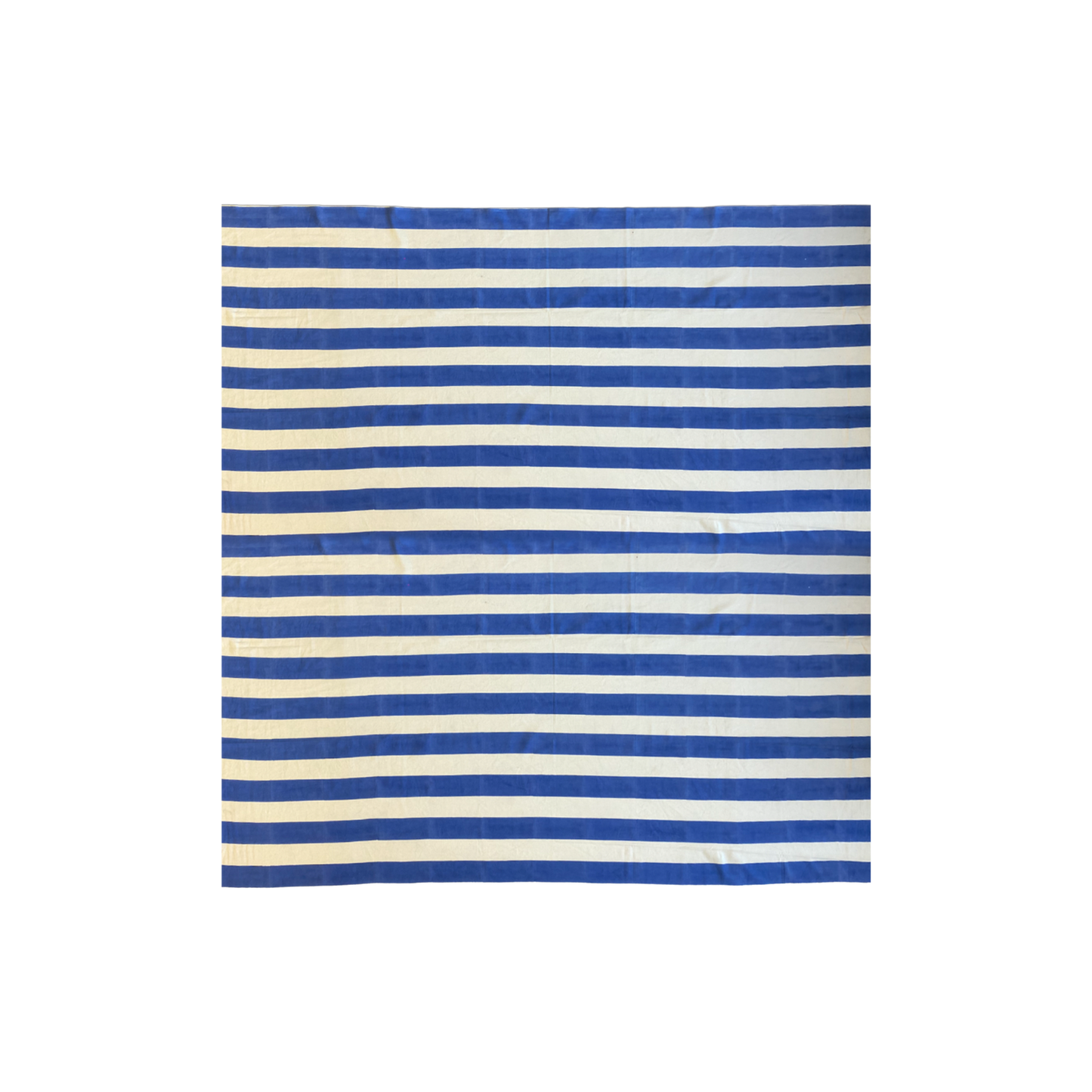 Striped Cotton Tablecloth Blue and White