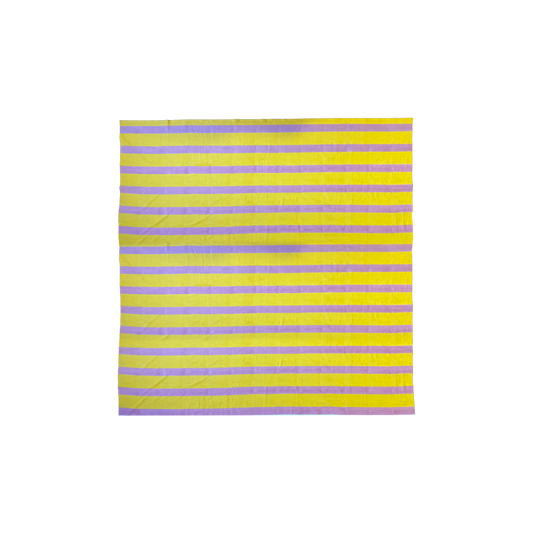 Striped Cotton Tablecloth Pink and Yellow