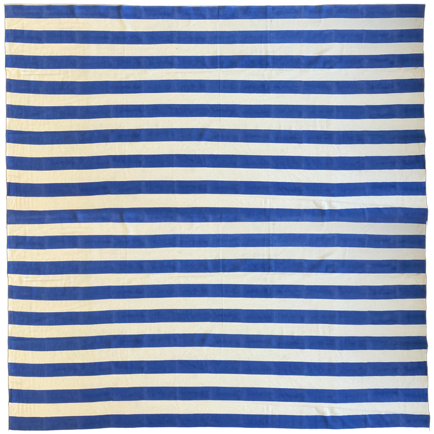 Striped Cotton Tablecloth Blue and White