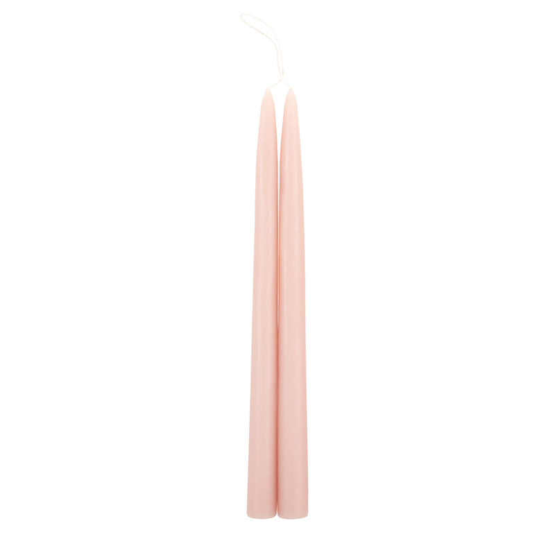 12” taper candles in Petal