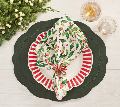 Tailored Placemats in Hunter Green - Set of 4