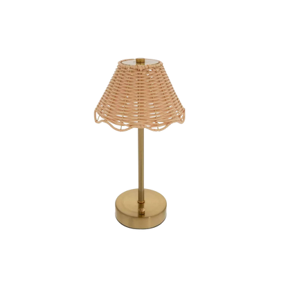 Scalloped Rattan LED Table Lamp