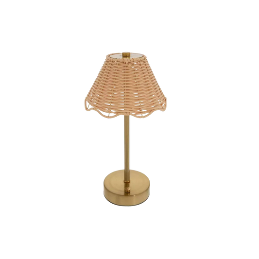 Scalloped Rattan LED Table Lamp