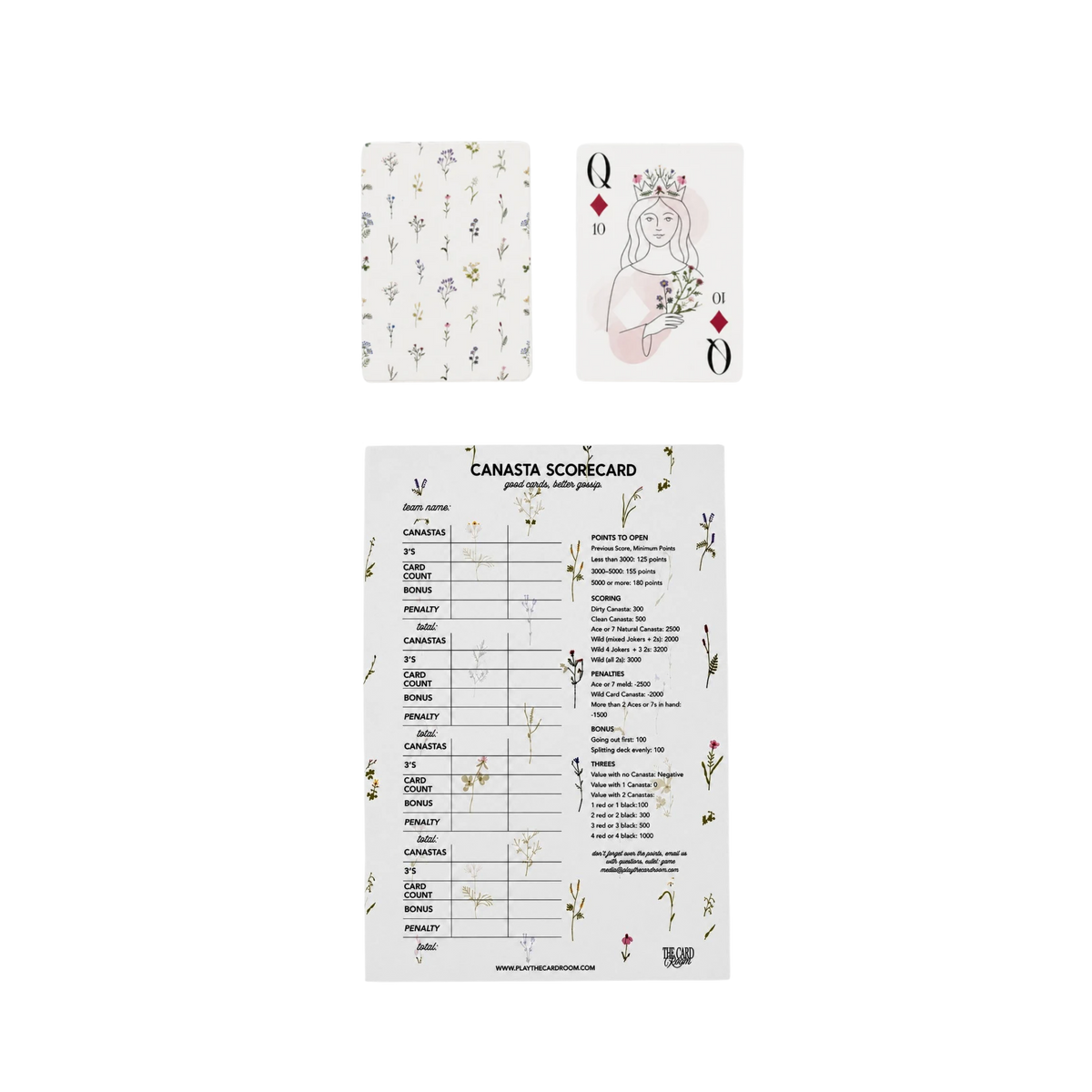 Garden Floral Gift Set: Cards + Scorepad