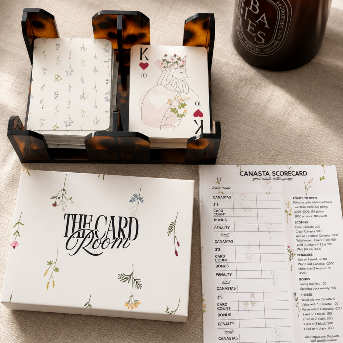 Garden Floral Gift Set: Cards + Scorepad