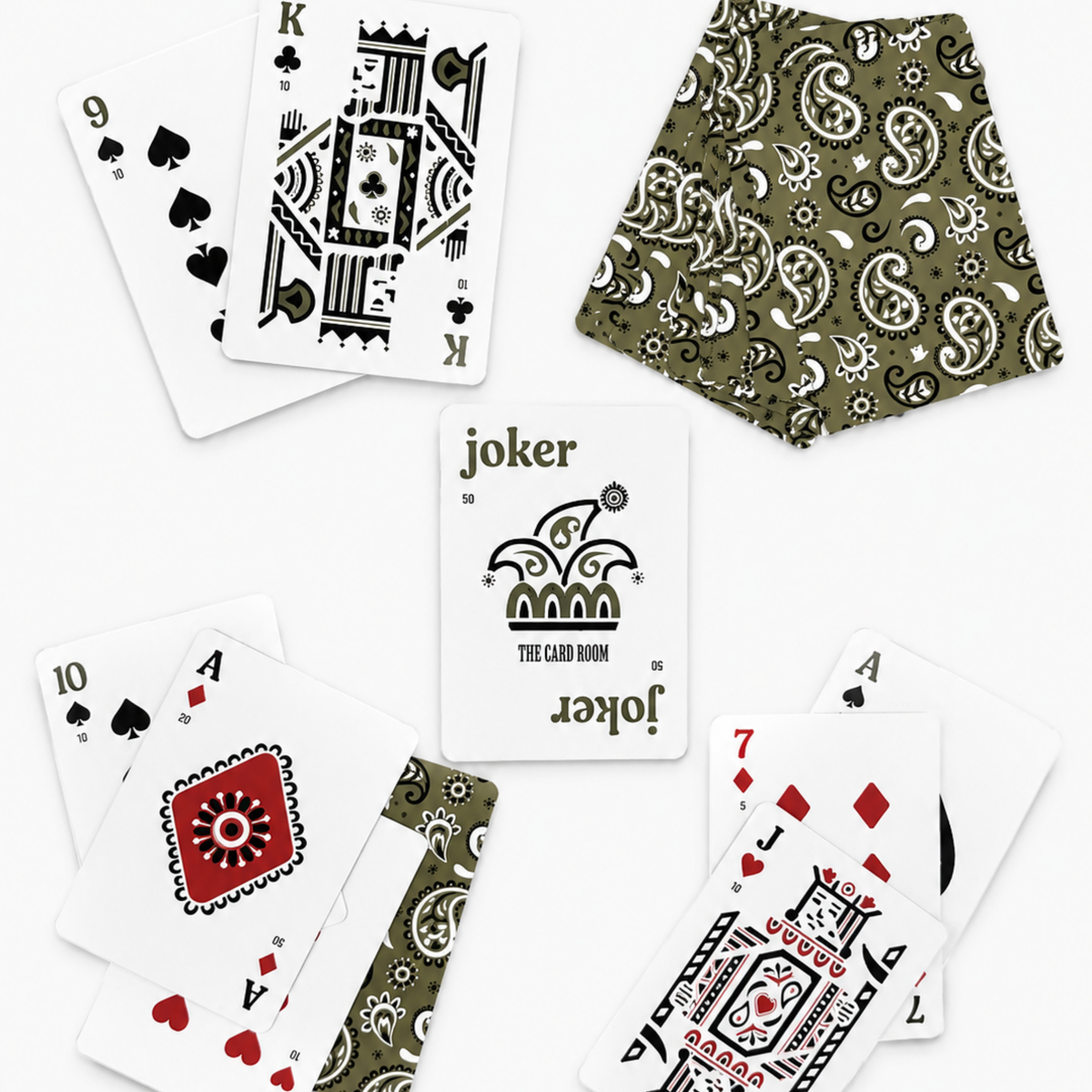 Green Bandana Canasta Cards with Points