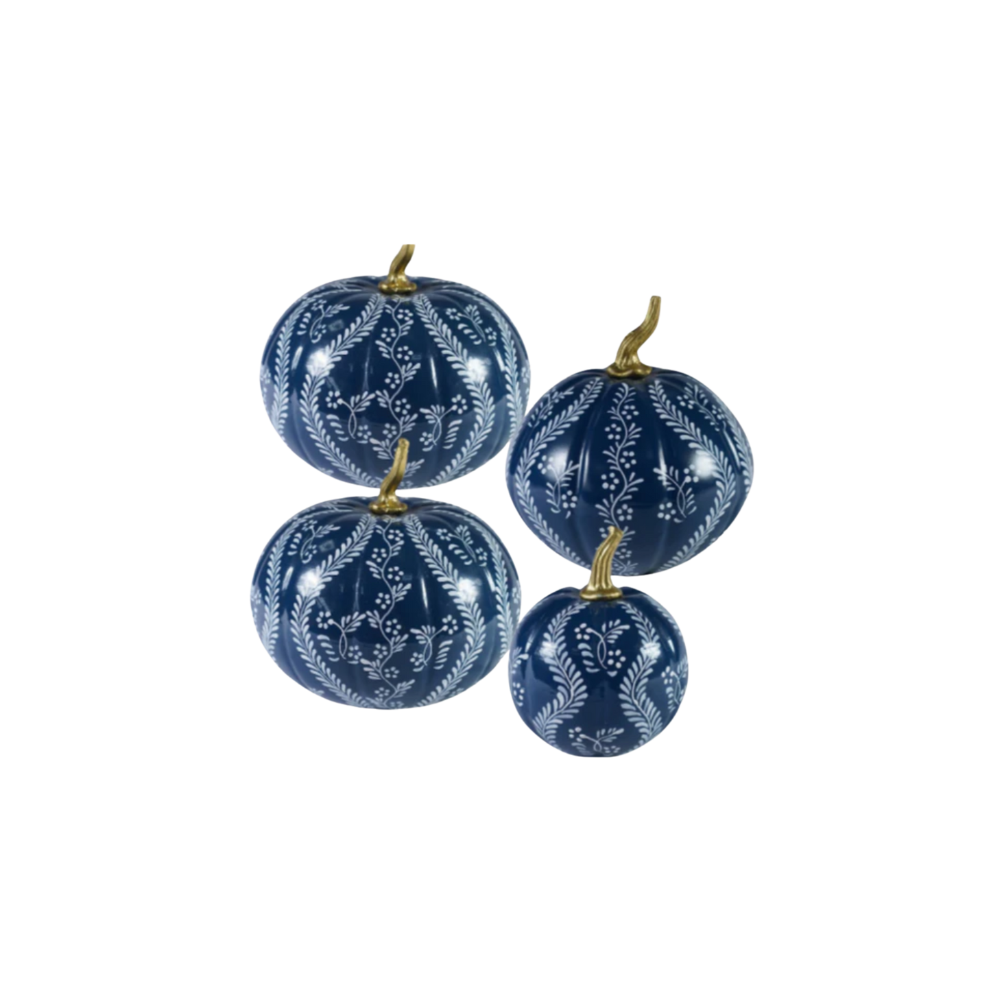 Navy Pumpkin with White Trellis