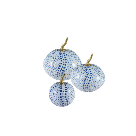 White Pumpkin with Blue Dot