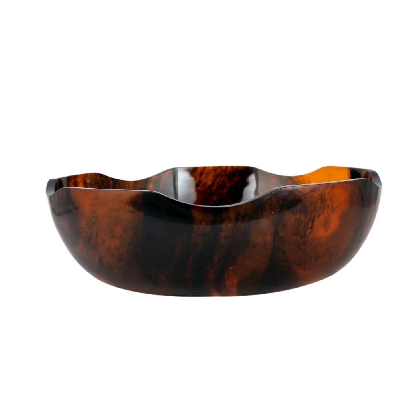 Jacqui Large Bowl in Tortoise, BPA-free, lead-free, non-porous, FDA-approved, and shatter-resistant. Expertly designed with unique shapes and sizes for versatile home decor and entertaining.