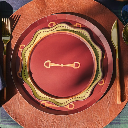 The Rider Dinner Plate Set - Cherry Wood