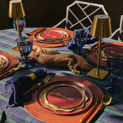 The Rider Dinner Plate Set - Cherry Wood