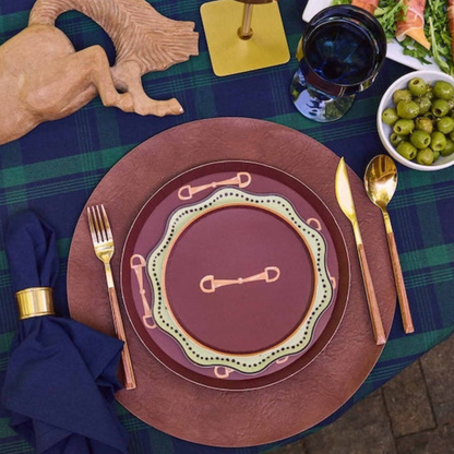 The Rider Dinner Plate Set - Cherry Wood