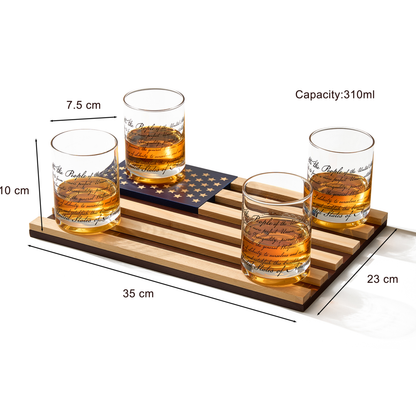 We The People American Flag Whiskey Glass Set