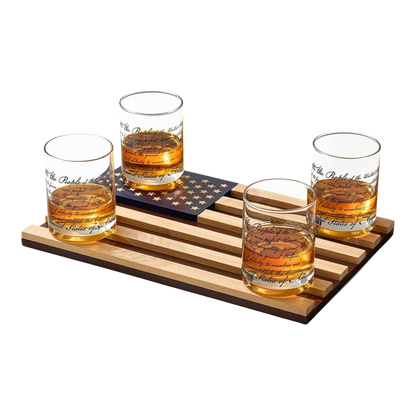 We The People American Flag Whiskey Glass Set