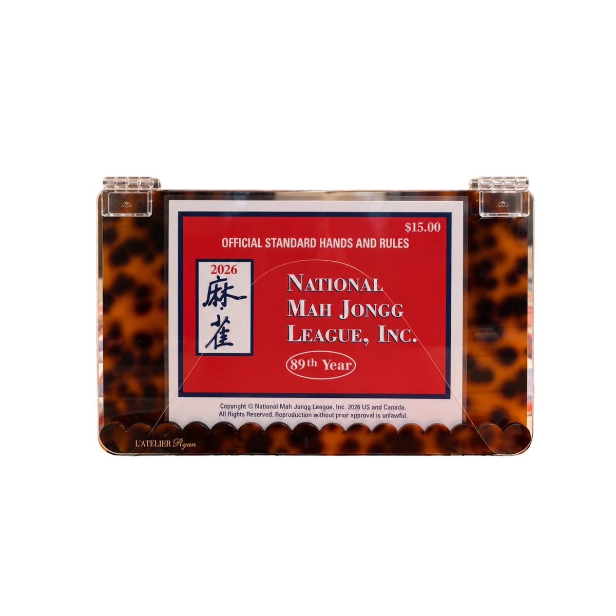 Tortoiseshell Acrylic Mahjong Card Holder / Protective Case