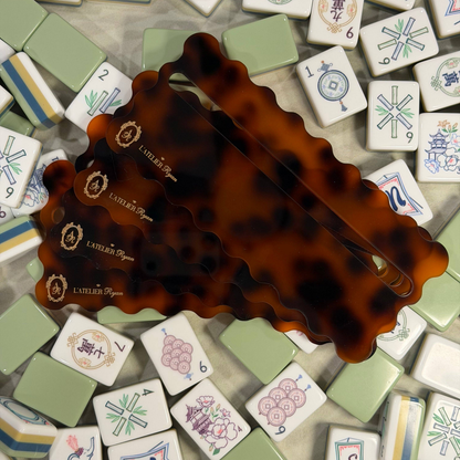 Tortoiseshell Mahjong Line Reader with Gold