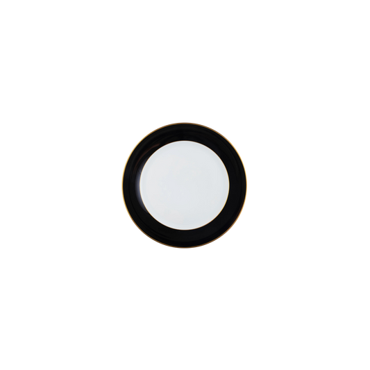 Ultra-White ColorSheen Black with Gold Banding Salad Plate