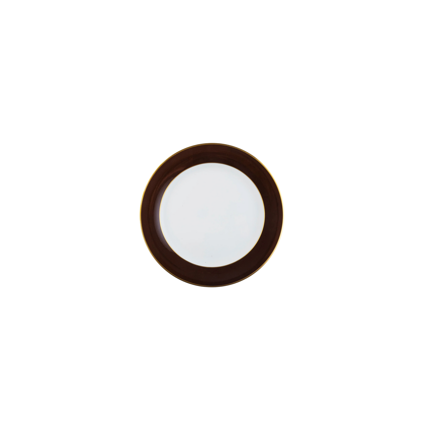 Ultra-White ColorSheen Chocolate with Gold Banding Salad Plate