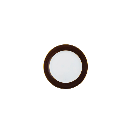 Ultra-White ColorSheen Chocolate with Gold Banding Salad Plate