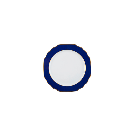 Ultra-White Georgian ColorSheen Navy Blue with Gold Banding Salad Plate