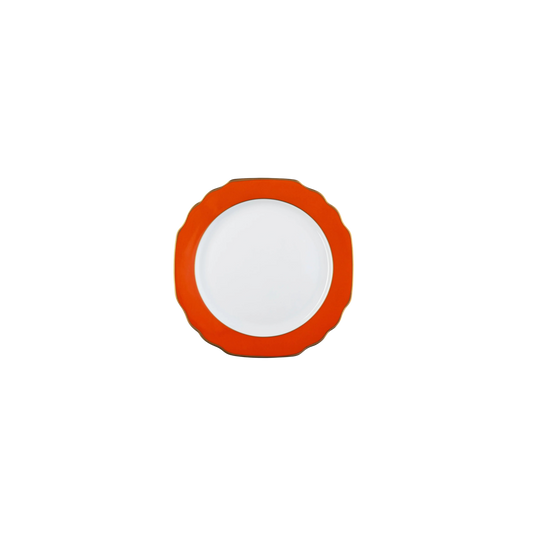 Ultra-White Georgian ColorSheen Orange with Gold Banding Salad Plate