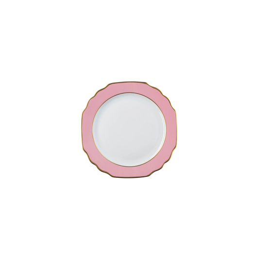 Ultra-White Georgian ColorSheen Pink with Gold Banding Salad Plate