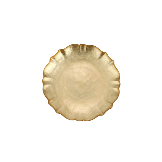 Baroque Glass Cocktail Plate - Gold