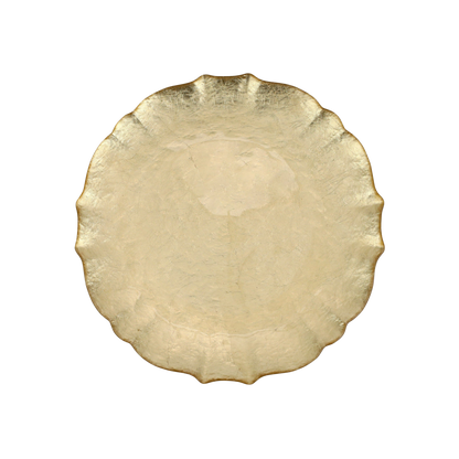 Baroque Glass Dinner Plate - Gold
