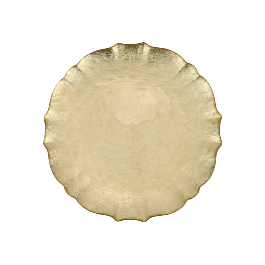 Baroque Glass Dinner Plate - Gold