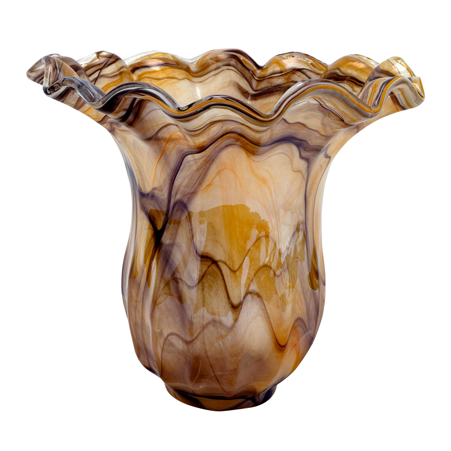 Onda Glass Tortoiseshell Large Tulip Vase