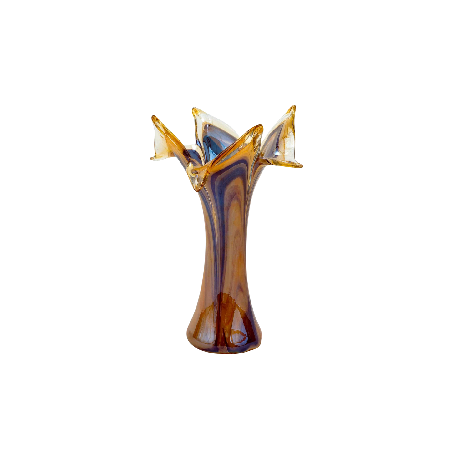 Onda Glass Tortoiseshell Twisted Flower Vase