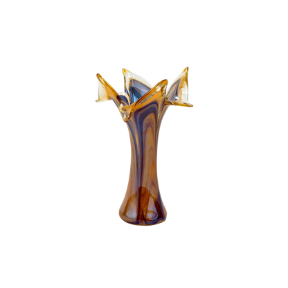 Onda Glass Tortoiseshell Twisted Flower Vase