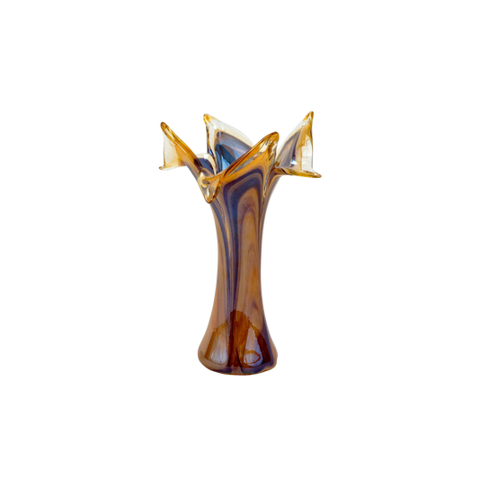 Onda Glass Tortoiseshell Twisted Flower Vase