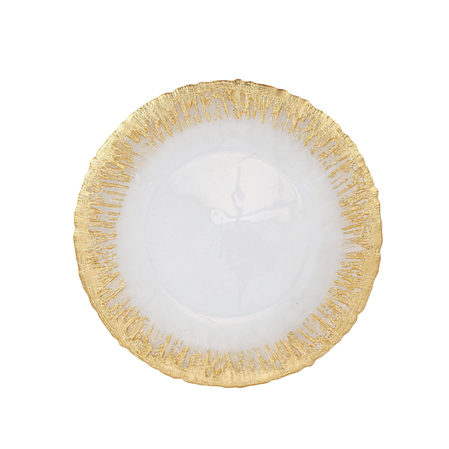 Rufolo Glass Gold Brushstoke Dinner Plate