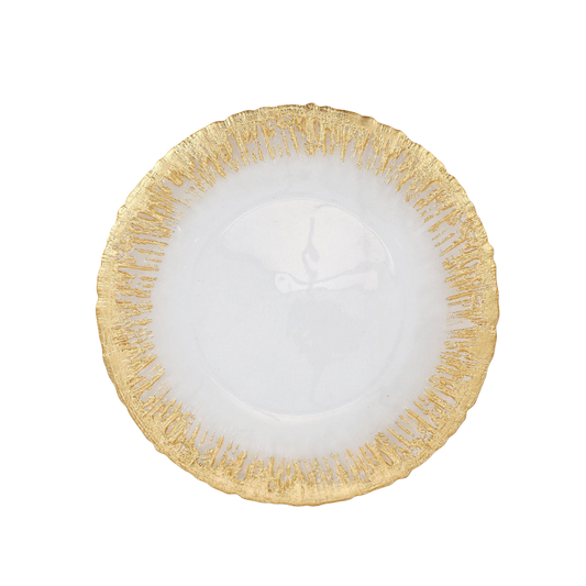 Rufolo Glass Gold Brushstoke Dinner Plate