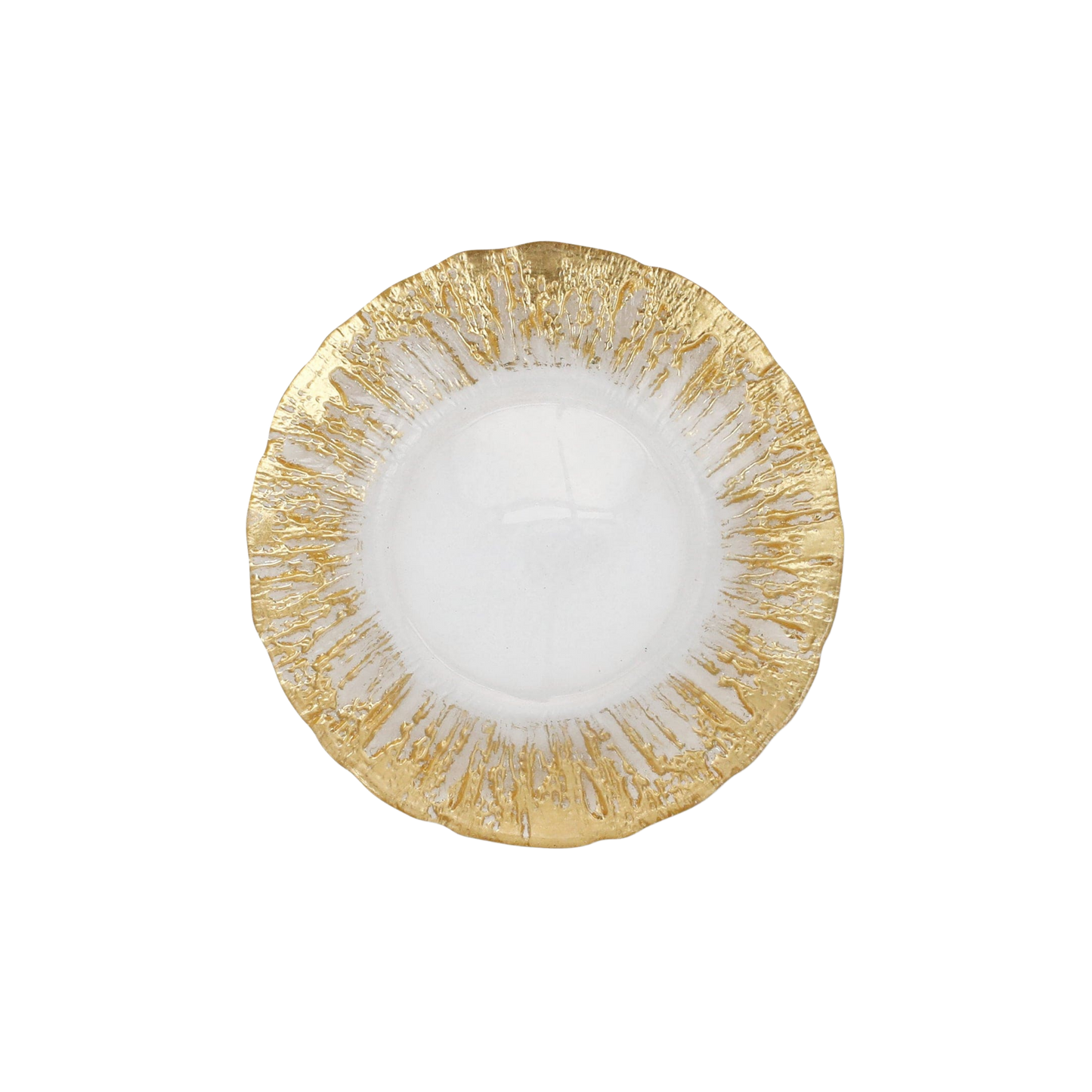 Rufolo Glass Gold Brushstroke Salad Plate