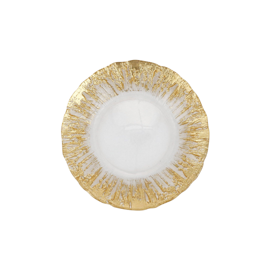 Rufolo Glass Gold Brushstroke Salad Plate