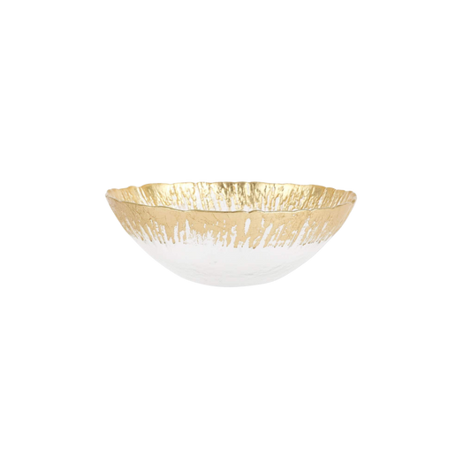 Rufolo Glass Gold Brushstroke Small Bowl