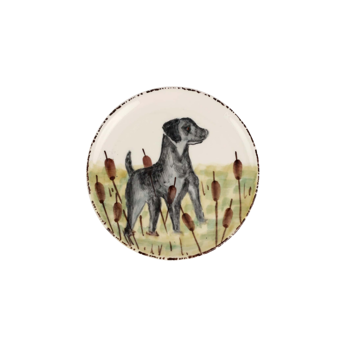 Wildlife Black Hunting Dog Canape Plate