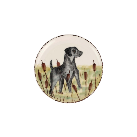 Wildlife Black Hunting Dog Canape Plate